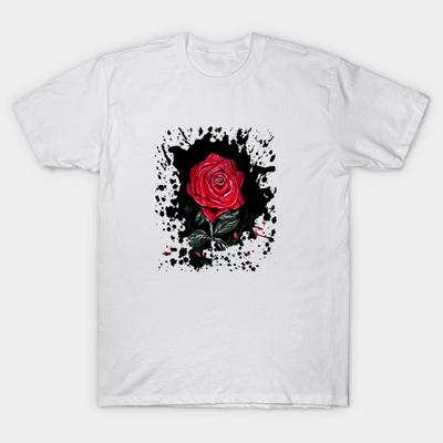 T Shirt Women Night Rose Harajuku Print Kawaii Tshirt Summer Short Sleeve Female T-Shirt Top Tee