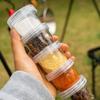 1 Set Portable Camping Spice Kit Outdoor Travel Spice Container Bag Clear Seasoning Bottles Travel Spice Holder Container Set