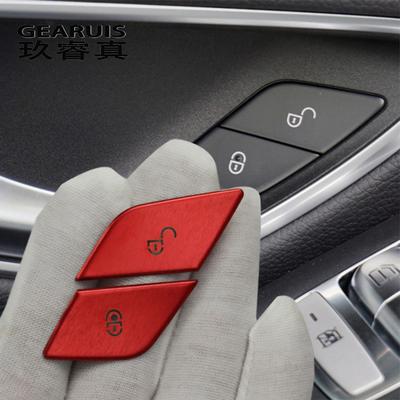 Estilo de carro para mercedes benz ce ​​class w205 w213 glc x253 botões interruptor de fechadura de porta lantejoulas capas adesivos guarnição interior