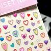 1/3Sheets Colorful Dopamine Jelly Scrapbook Stickers 3D Decal Cute Heart Pattern For Diy Journal Kawaii Nail Decals For Girls