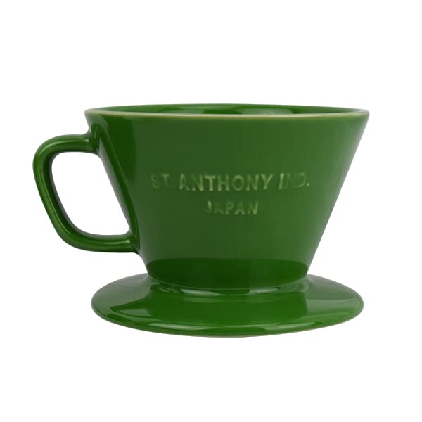 St. Anthony Coffee Dripper F70 Green, Ceramic, Hasami Ware, Made In Japan, 2-3 Cups