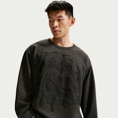 Nike Sweatshirts Men s Charcoal Gray/Black Crew Neck Moderate XS