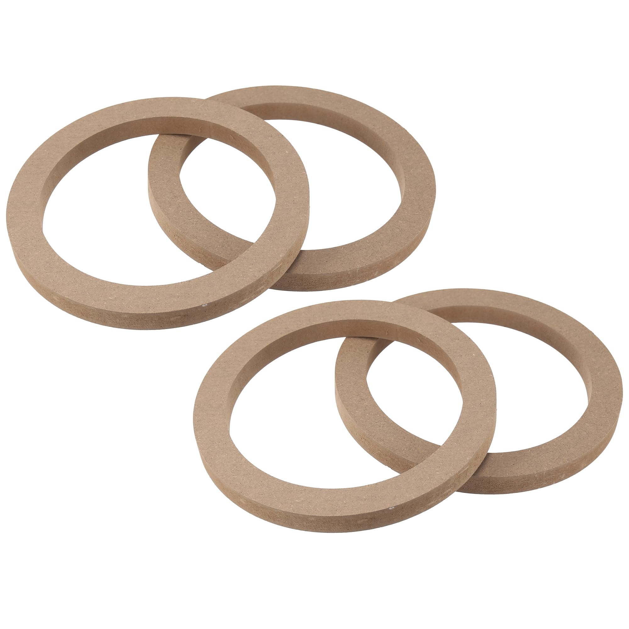 X AUTOHAUX Inner Baffle Universal Wooden Car Speaker Subwoofer Mounting Spacer Ring Adapter Bracket Holder Plate for 165mm Speaker Diameter (4pcs)