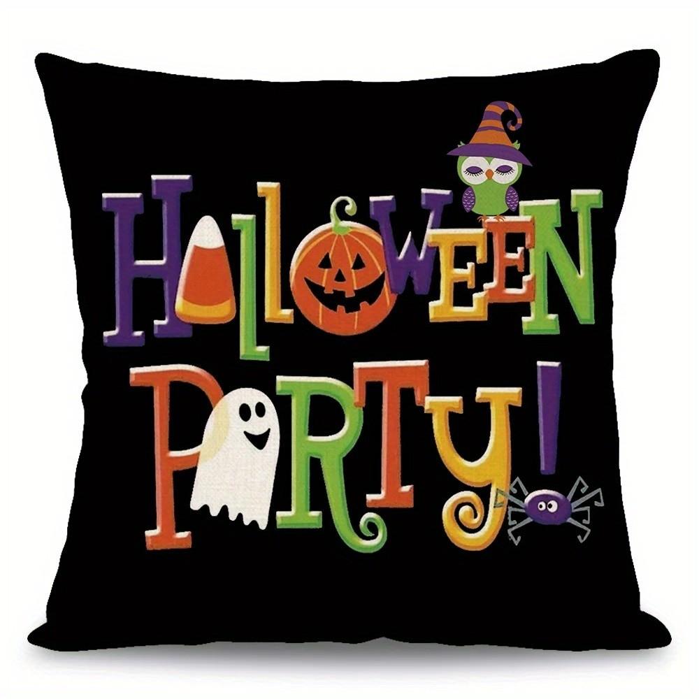 Halloween Party Spooky Decorative Pillow Covers Pattern Cushion Cover Suitable For Sofa Bedroom Car Pillow Cover