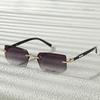 1 Pair of Fashionable Square Frameless Glasses for Both Men and Women Casual Daily Wear Simple Party Pography