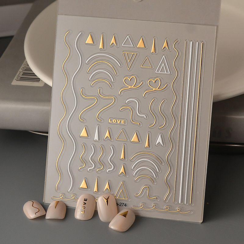 

Minimalist Bronzing Arrow Nail Art Sticker Retro Nail Sticker Japanese Style White Line Nail Art Sticker New 274 Default
