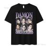 Damon Salvatore Ian Somerhalder Tv Show Tshirt For Women Summer Tops Tshirts Oneck Women Clothing Streetwear Female T Shirt