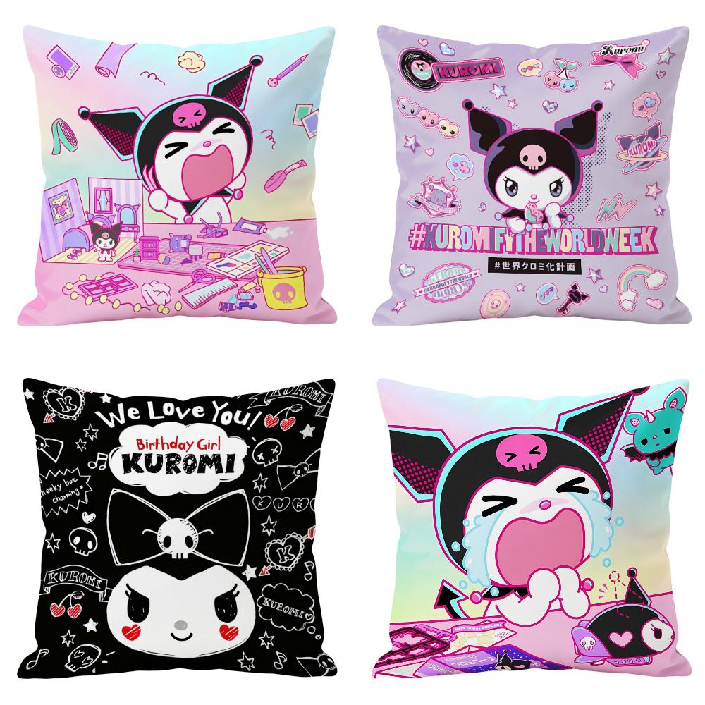 Kuromi Double Sided Print Decorative Cushion Cover for Sofa Bedroom Cool Room Stuff Cool Things for the Room Y2K Room Decor