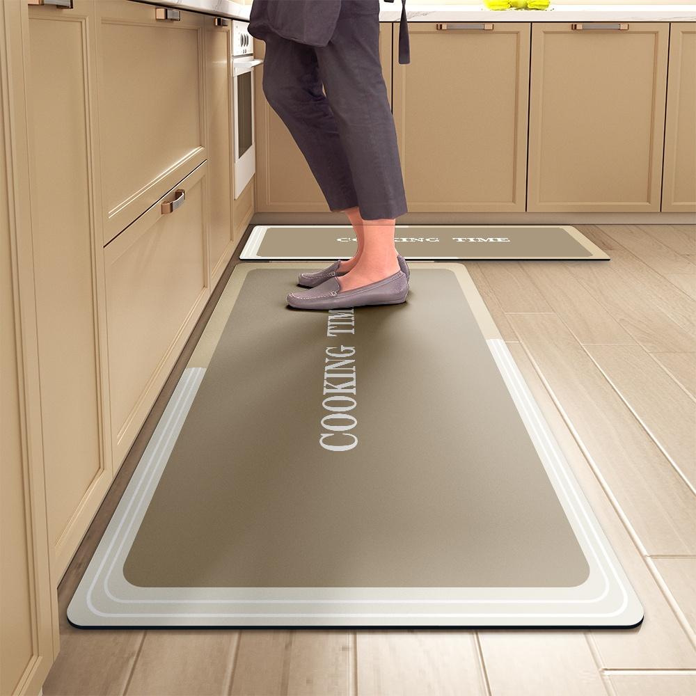 Kitchen Floor Mats Soft Waterproof Non-slip  Bathroom Entrance Foot Mats Household Long Strip Carpet Water-absorbent Floor Mats