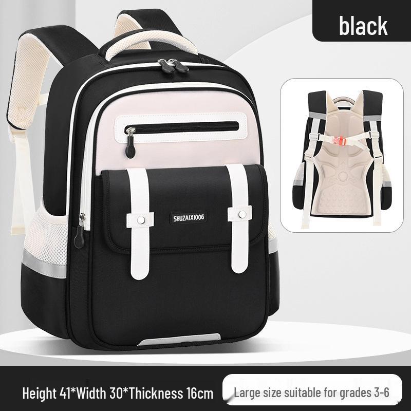 

Waterproof Cloud Backpack for Elementary Kids: Spine Protection & Load Reduction Dual-Shoulder Bag Grades 1-2 Single Layer чёрный