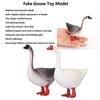 Goose Animal Ornaments Cute Realistic Safe Tasteless Farm Animals Toys Statues for Kids(Grey White )