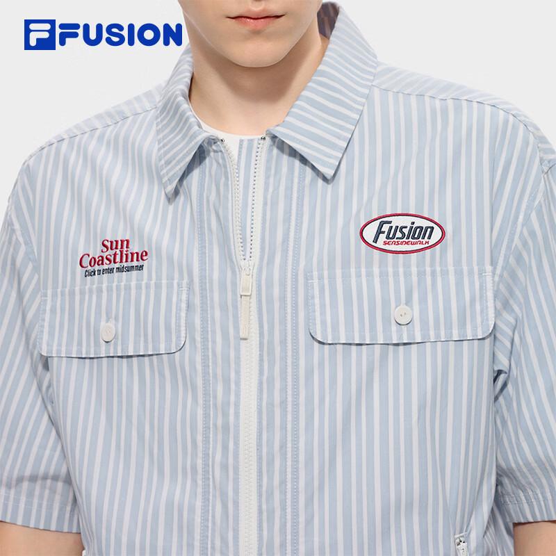 FILA FUSION Couple Casual Woven Short Sleeve Shirt