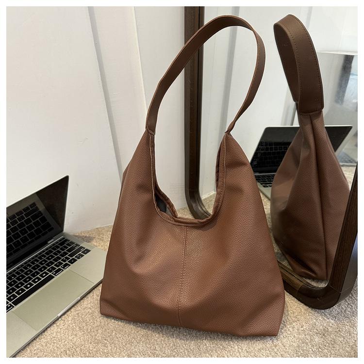 

Большая вместимость ранняя осень ретро мода новая мягкая поверхность повседневная подмышечная плечевая сумка-тоут женская коричневый