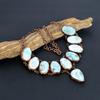 Larimar Copper Electroformed Necklace with Adjustable Chain, Handmade Gemstone Jewelry Necklace For Memorial Day