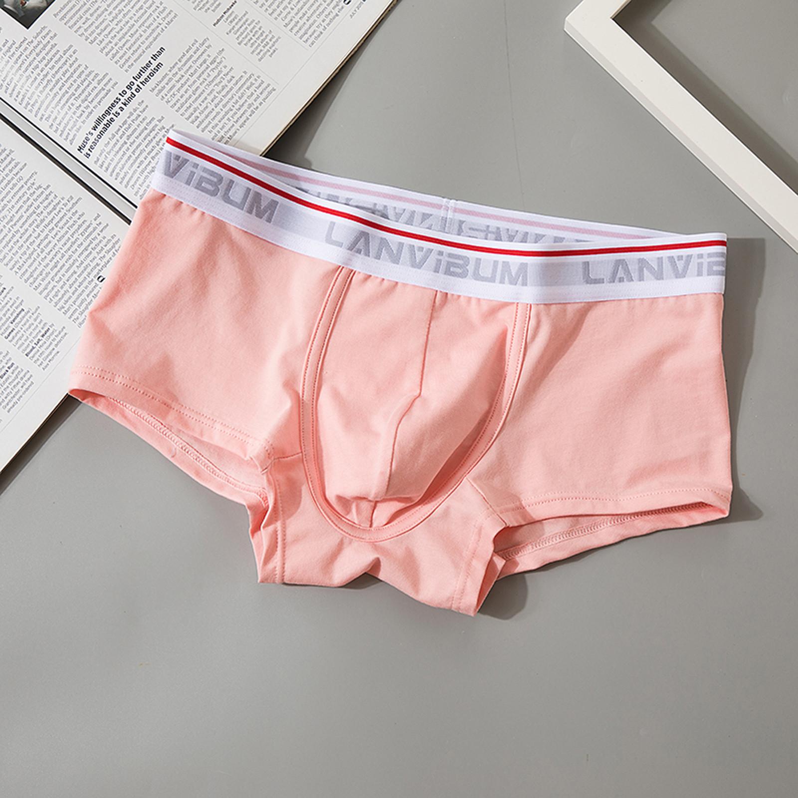 

Мужское сексуальное нижнее белье фруктового цвета, дышащие U-выпуклые боксеры L розовый