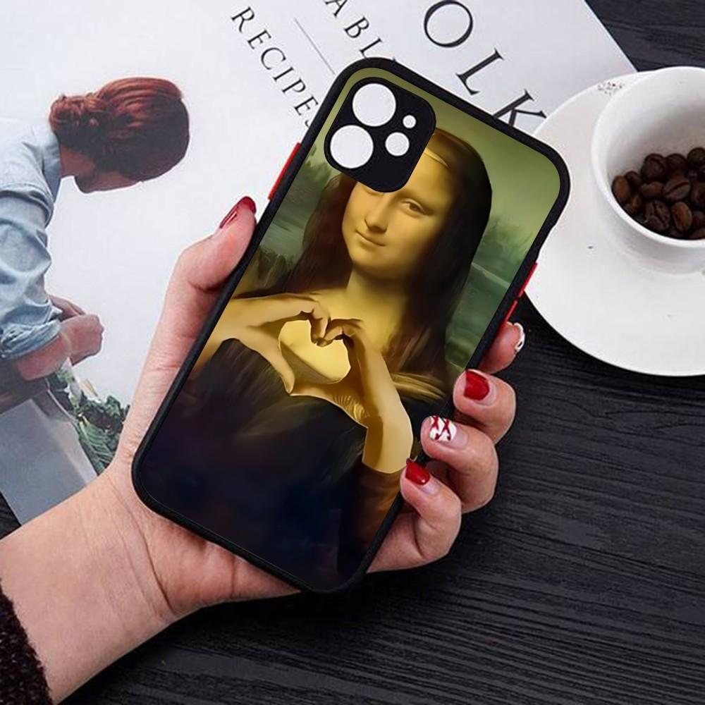Mona Lisa Phone Case For IPhone 14 11 12 13 Mini Pro Max 8 7 Plus X XR XS MAX Translucent Matte Cover