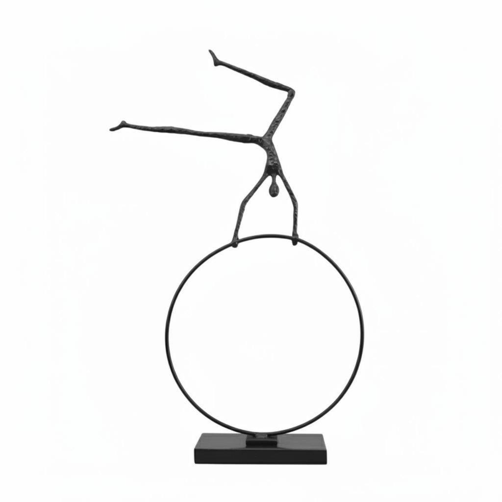 Iron Circle Figure Minimalist Abstract Person Sculpture Modern Nordic Metal