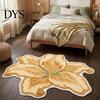 Decorative Lily Shape Rug Floor Mat, Absorbent Velvet for Bathroom And Entrance, Non-slip Washable Bedroom Area Flower Dressing Table, Soft