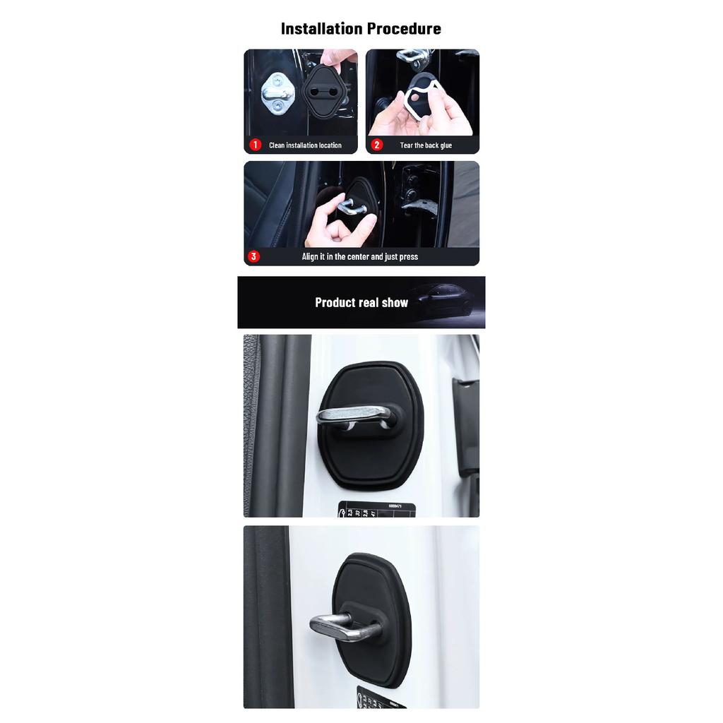 For JAC J7 EJ7 2022 2023 2024 2025 Car Decorat Protecte Door Lock Cover Decoration Accessories Silicone Mute Damping Cushion