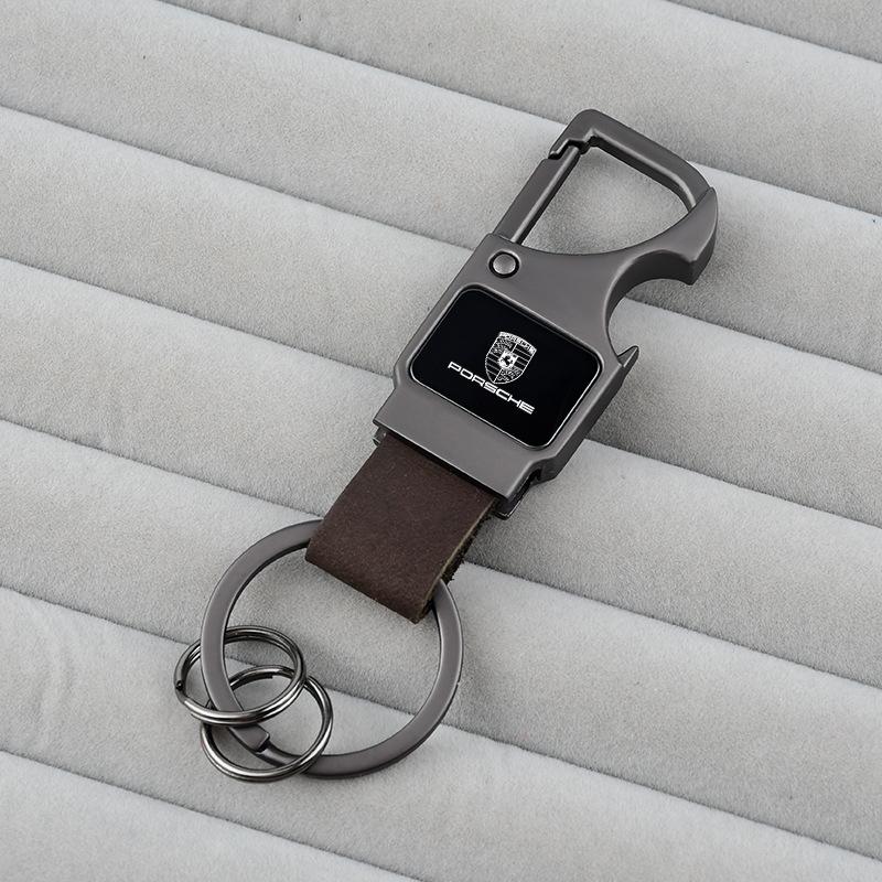 Multifunktionell flasköppnare Bilnyckelring Nyckelhållare Nyckelring För Porsche Panamera Cayenne Taycan 911 718 Macan Carrera-GT 928