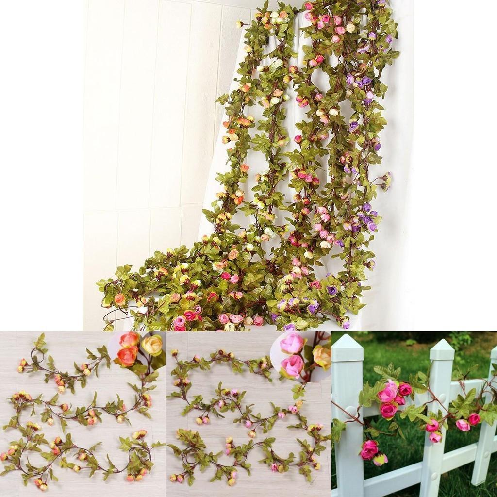 Beautiful 42 Flowers Artificial Silk Rose Fake Flower Garland For Diy Party Decoration