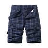 New Pure Cotton Summer Men's Shorts Casual Sports Tooling Five-point Pants Simple Plaid Slim-fitting Medium Pants Multi-bag Pants