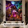 Custom Text Printed Tapestry Courage the Cowardly Dog Pattern Large Wall Hanging Indoor Room Decor
