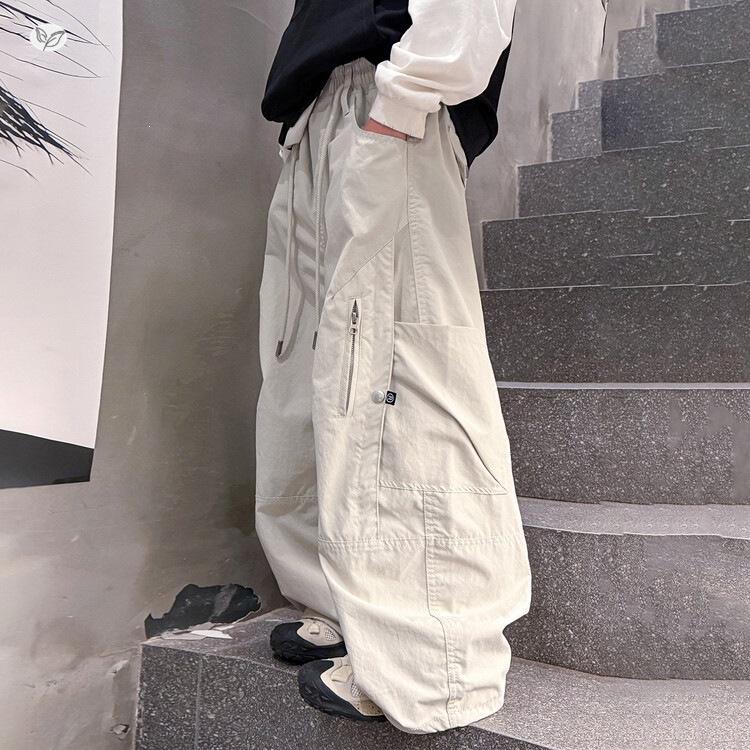 Boys' Korean Style Wide-Leg Cargo Pants with Big Pockets - 2026 Autumn Collection for Medium and Large Children