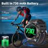 2026 New Men Military Grade Smart Watch GPS 10ATM Waterproof LED Flashlight 730mAh Battery Bluetooth Call Outdoor Sport Fitness Smartwatches