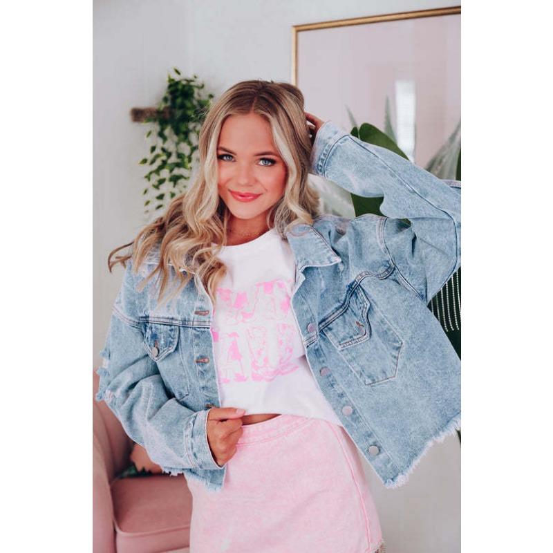 

Новая осенне-зимняя женская джинсовая куртка с бахромой и гофре XL