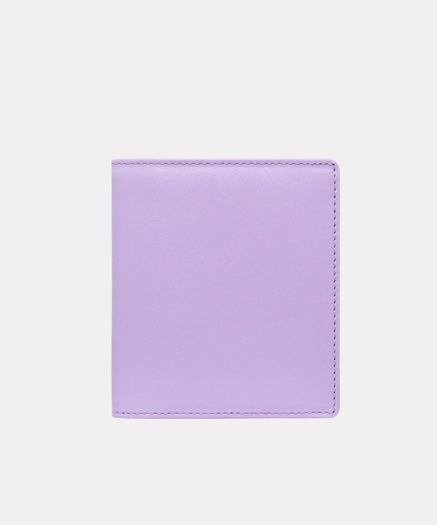 Matt Mini Cowhide Combination Keyring Wallet Lavender + Cream