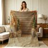 Soft Warm Flannel Blanket with Christmas Holiday Decor Print All Season Cozy Throw Blanket for Sofa Couch Bedroom Living Room Home Decorative