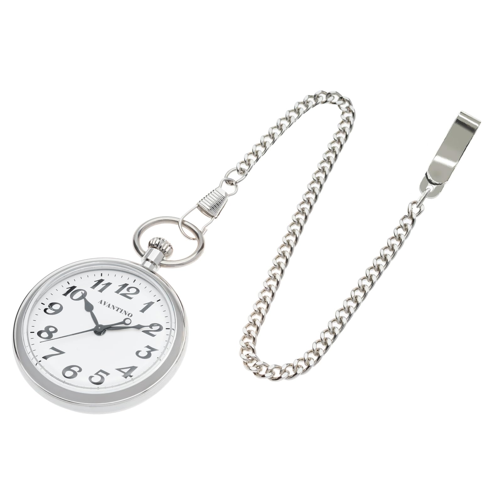 

[Clefer] Карманные часы аналоговые Avantino серебристые AV-AM401-WTS