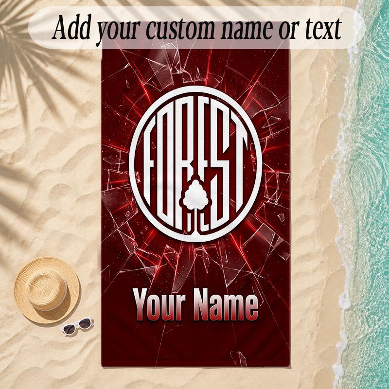 Beach TowelNottingham Forest FC Custom Name Text Personalized Soft Towel for Beach Pool Indoor Home Decor Gift