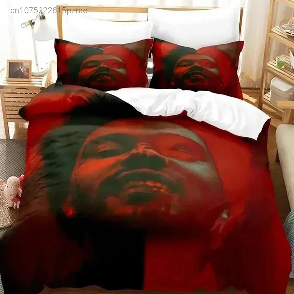 3D-Druck XO The Weeknd Bettwäsche-Set Für Schlafzimmer Weiche Moderne Bettbezüge Bequeme Kinder-Bettbezüge Steppdeckenbezug Und Kissenbezug
