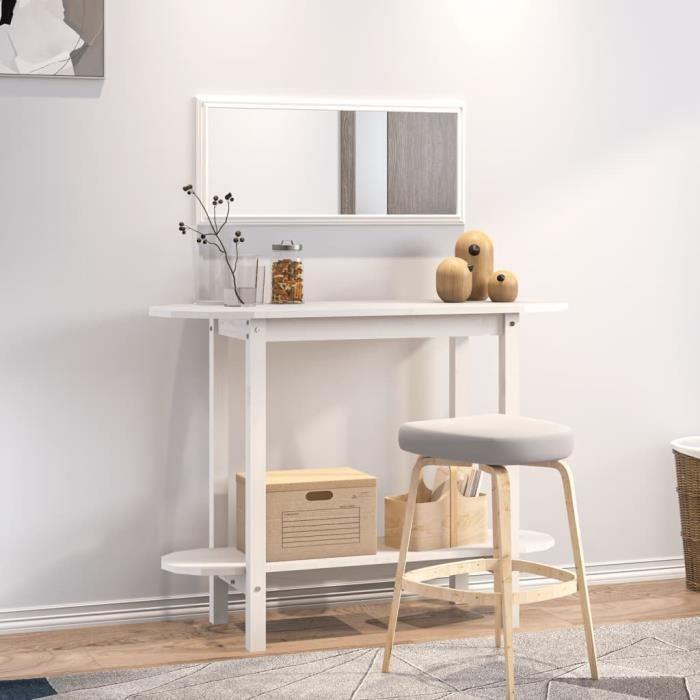 VidaXL Table console Blanc 110x40x80 cm Bois massif de pin 822298
