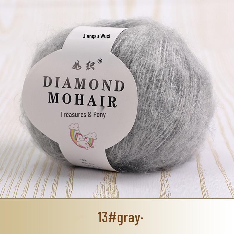 Young Mohair Sweater & Baby Scarf Shawl with Matching Fine Wool Hand-Woven Crochet Bag DIY Kit