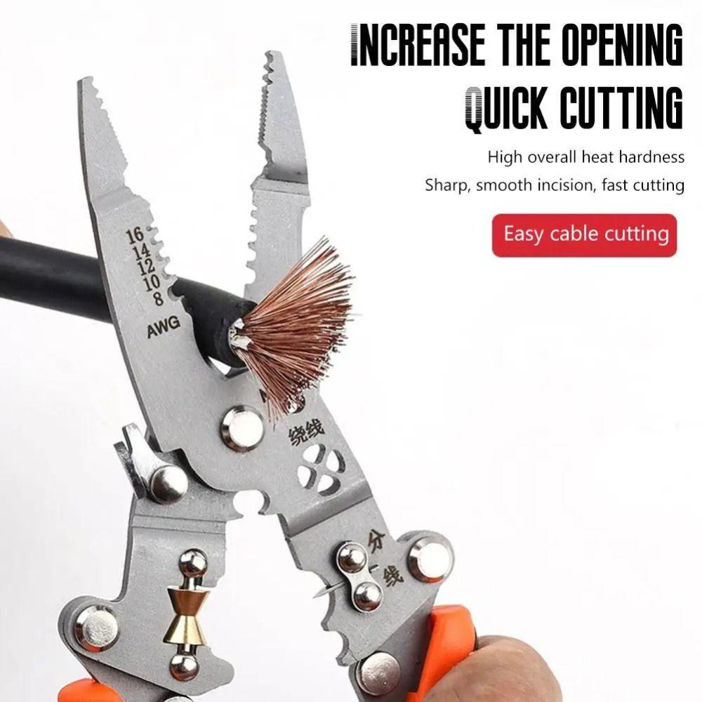Clamping Foldable Electrical Wire Stripping Cutting Cable Cutter Pliers Electrician