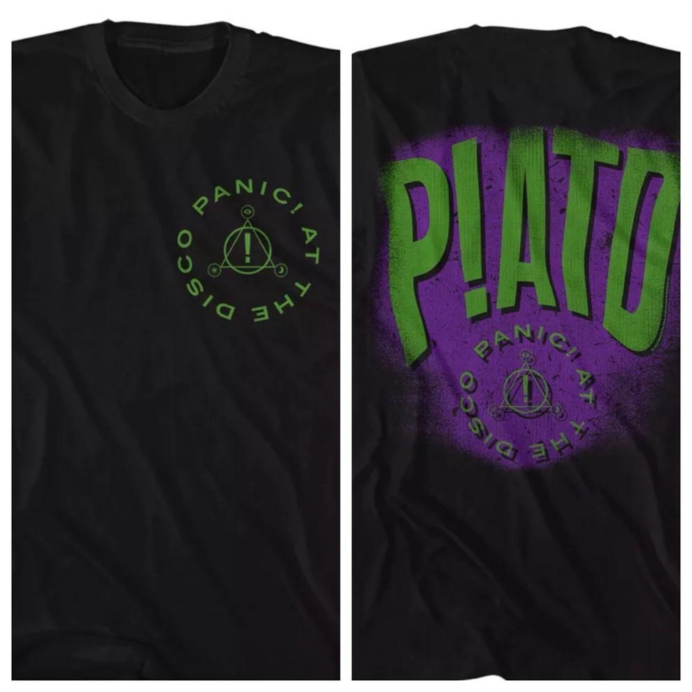 Panic at the Disco T Shirt Mens Pop Rock Music Band New 2 Sided World Tour Black Unisex T-Shirt L
