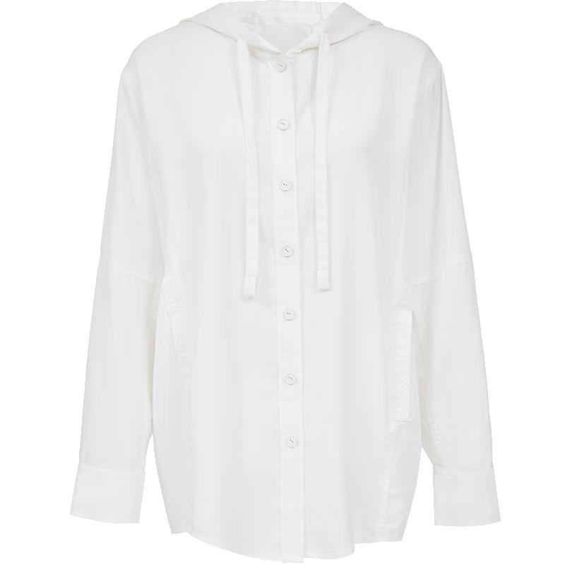 ONLY 2025 Summer Loose Batwing Hooded Long Sleeve Shirt L