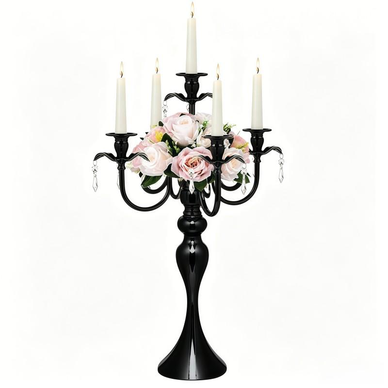 5-Arm Candelabra with K9 Crystal Drops