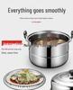 Large Dual-Layer Stainless Steel Steamer & Soup Pot for Induction and Gas Stoves