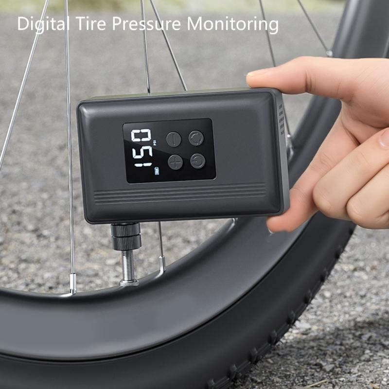 High Accuracy Bike Air Pumps Digital Display Compact Design Lightweight ABS Bike Tire Pumps Fast Inflation Device