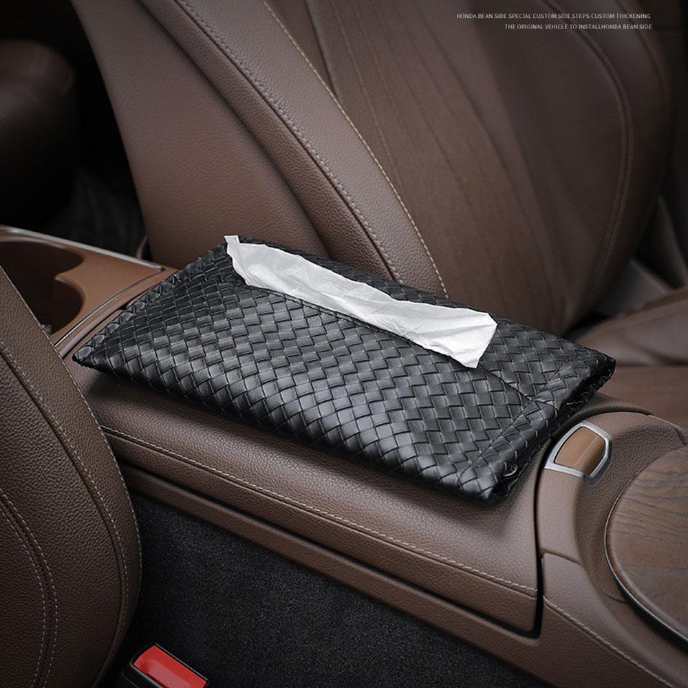 1 Stück PU Leder Auto Taschentuchbox Halter Auto Sitzlehne Hängende Aufbewahrung Mittelkonsole Taschentuch Organizer Tasche Innenraumzubehör