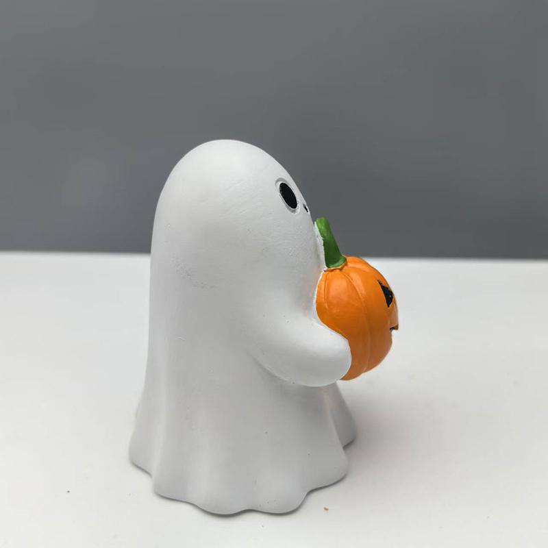 Halloween Ghost Figurine Spooky Resin Ghost Statue Cute Ghost Ornaments Perfect For Indoor & Porch Halloween Decor Tabletop