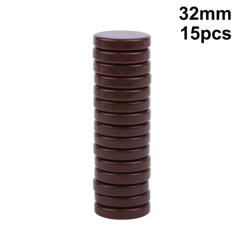 15Pcs Western Chess Draughts Set 20MM 27MM 32MM Multi Color Plastic Checkers for Educational Home Use Parties