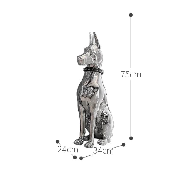 large sculpture Decoration Electroplating resin Dog floor mounted Statues Porch TV Cabinet Living Room Ornaments Figurines Home