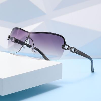 Retro Style One-Piece Sunglasses Versatile Wrapped Glasses Fashionable And Integrated Futuristic Technology Sunglasses