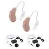 Official Shop Japan: Set of 2 Comfortable Hearing Headphones, Lightweight, Authentic, Beige, Ear-Hook, Rechargeable, Discreet, 4 Volume Levels, Easy T