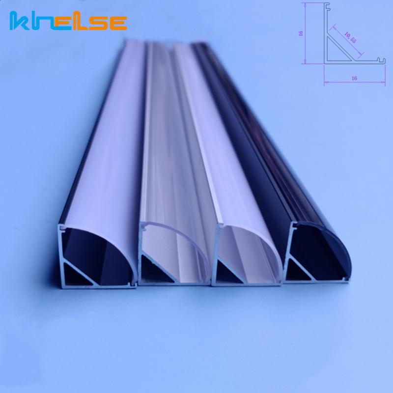 0.5m V-Shape LED Aluminum Profile Cabinet Corner Mounted 90 Degree Glow Hard Bar Lamp Channel Milky/Black Cover Strip Lights